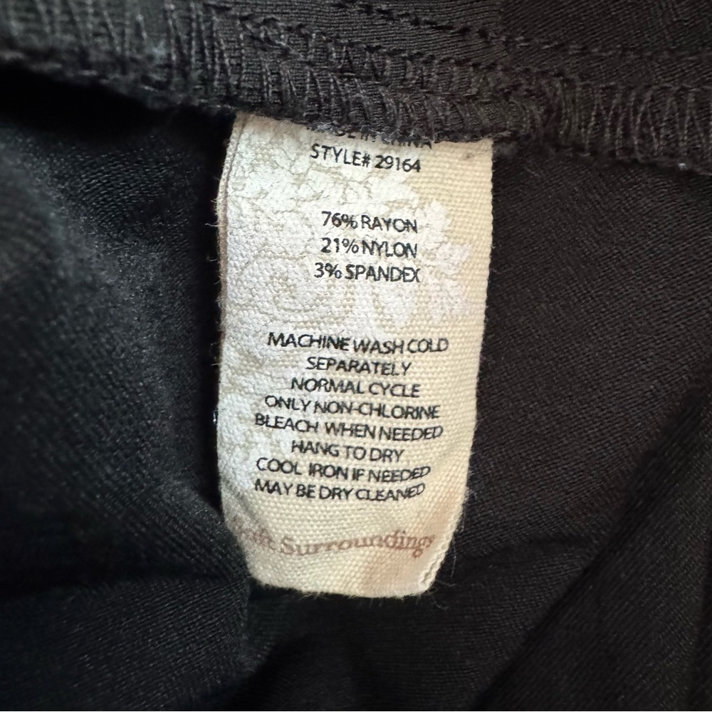 Soft Surroundings Black Pull-On Stretch Straight Leg Dress Pants Size Medium - Picture 5 of 6